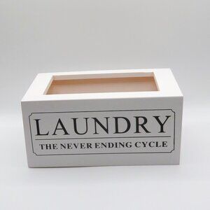 (#121) Farmlyn Creek Laundry Storage Wooden Box Laundry-THE NEVER ENDING CYCLE